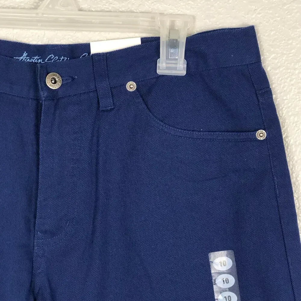 NWT Vintage Austin Women’s Size 10 Dark Blue Navy Mid Length Shorts 100% Cotton